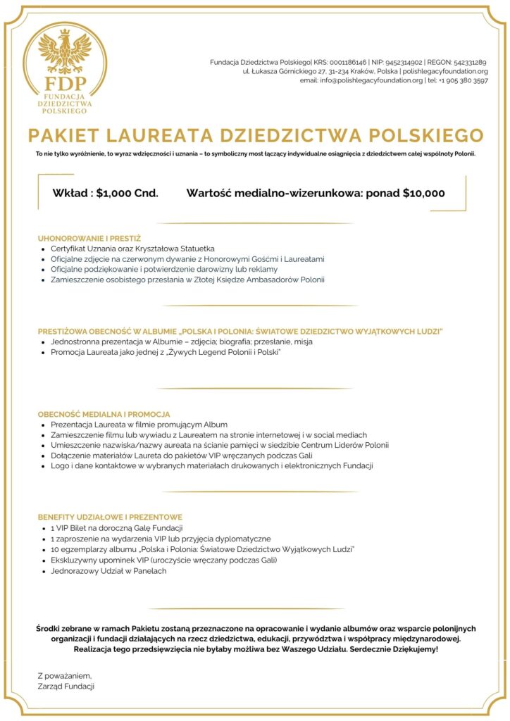 pakiet laureata dziedzictwa polskiego