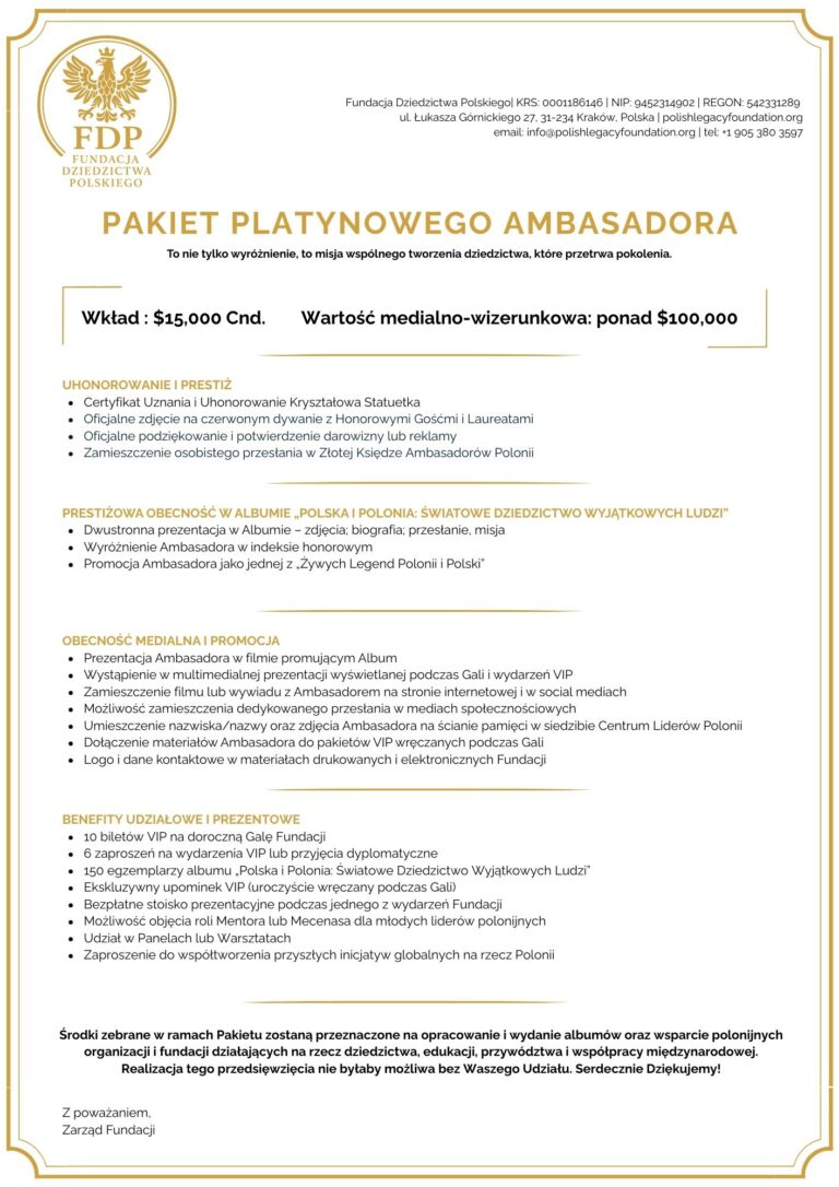 pakiet platynowego ambasadora