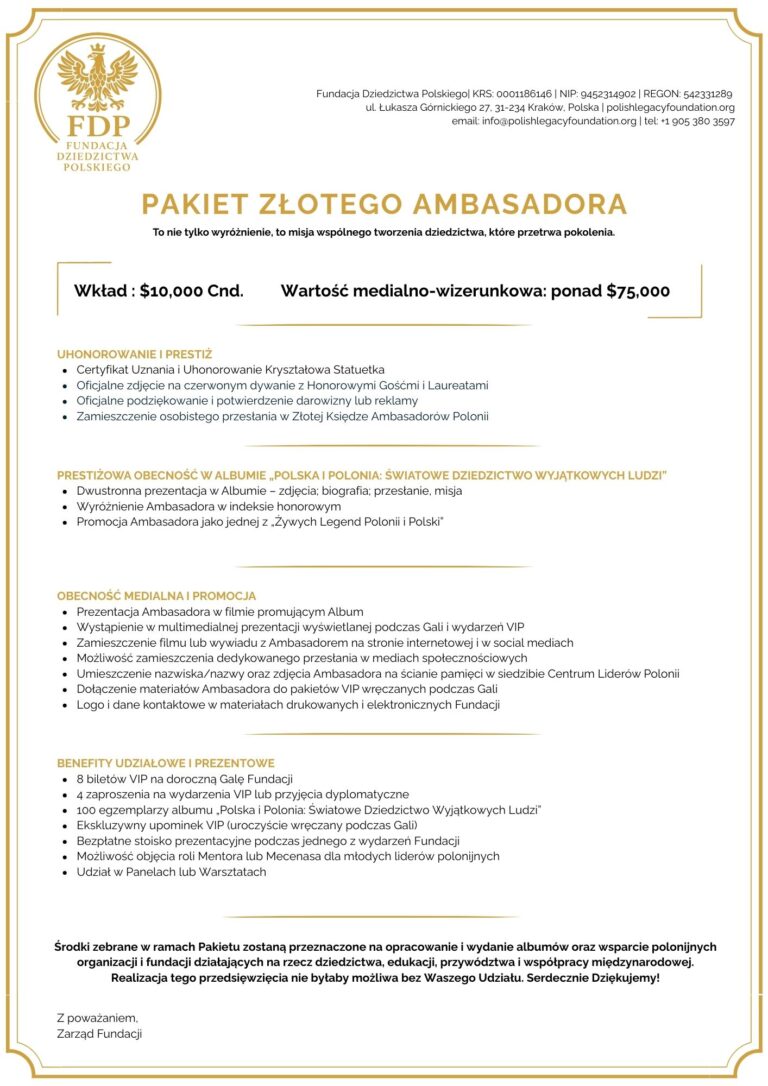 pakiet zlotego ambasadora
